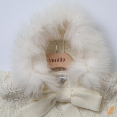 Mantella in lana e pelliccia Cappotto e Giubbino