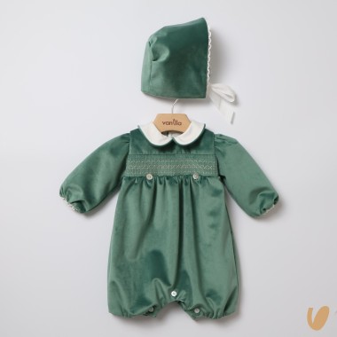 Pagliaccetto con cuffia velluto Completo e Pagliaccetto