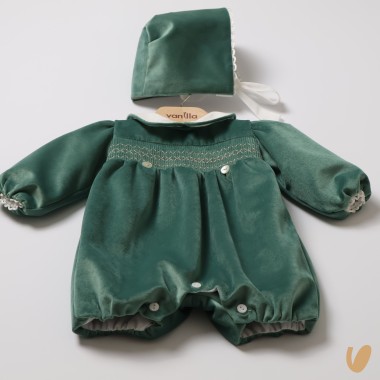 Pagliaccetto con cuffia velluto Completo e Pagliaccetto