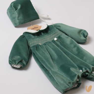 Pagliaccetto con cuffia velluto Completo e Pagliaccetto