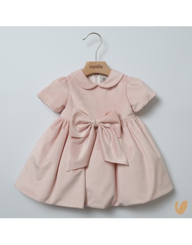 Abito in velluto fiocco Neonata