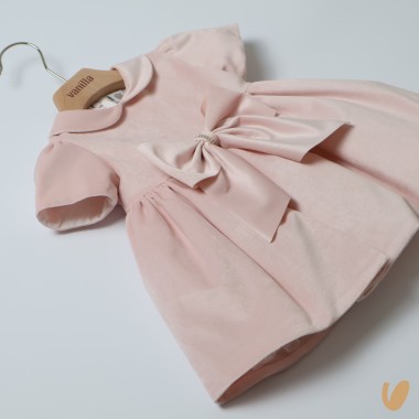 Abito in velluto fiocco Neonata