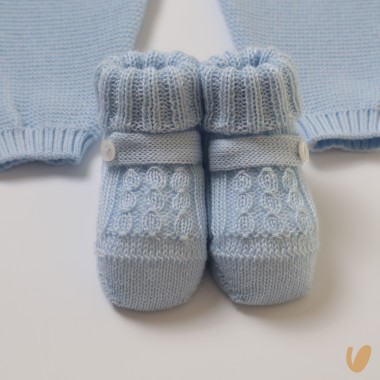 Completo nascita lana trecce Set Nascita e Uscita Clinica