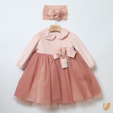 Abito e fascia in velluto e tulle Abito e Tute