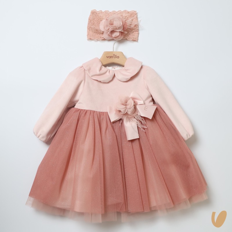 Abito e fascia in velluto e tulle Abito e Tute