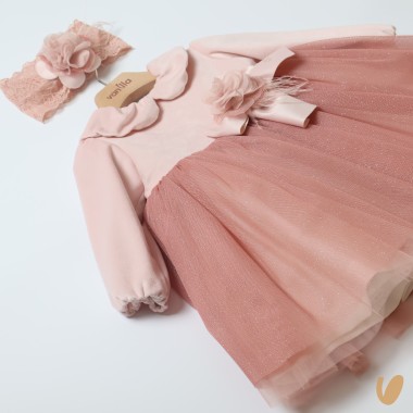 Abito e fascia in velluto e tulle Abito e Tute