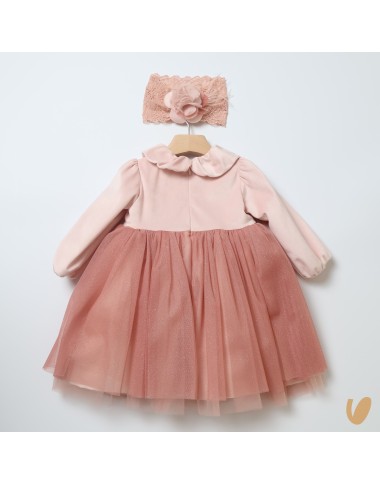 Velvet and tulle dress and band