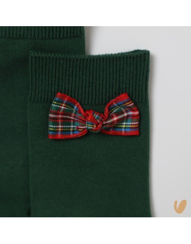 Socks with tartan bow