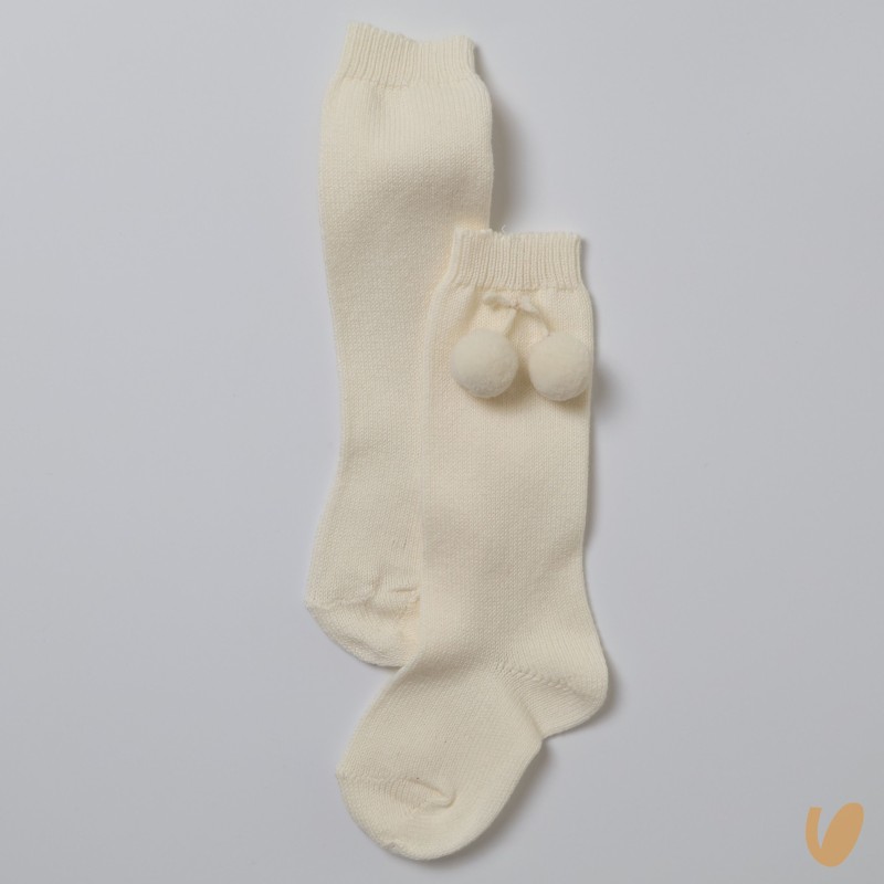 Calzino alto con pon pom Calzini Lunghi