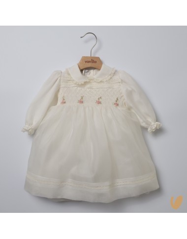 Hand embroidered silk organza dress