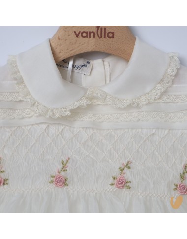 Hand embroidered silk organza dress