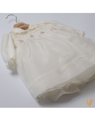 Hand embroidered silk organza dress