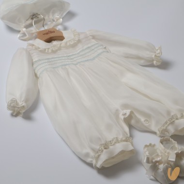 Completo in pura seta battesimale Battesimo