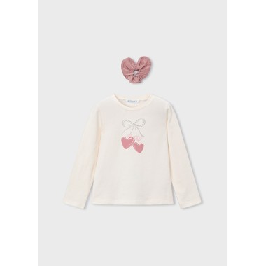 Shirt e codino cuore Bimba