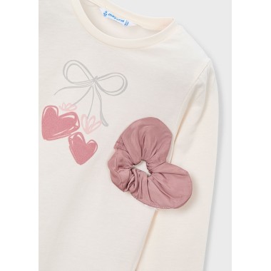 Shirt e codino cuore Bimba