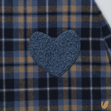 Scamiciato tartan e cuori Bimba