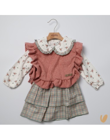 Completo fiori e quadri Bimba