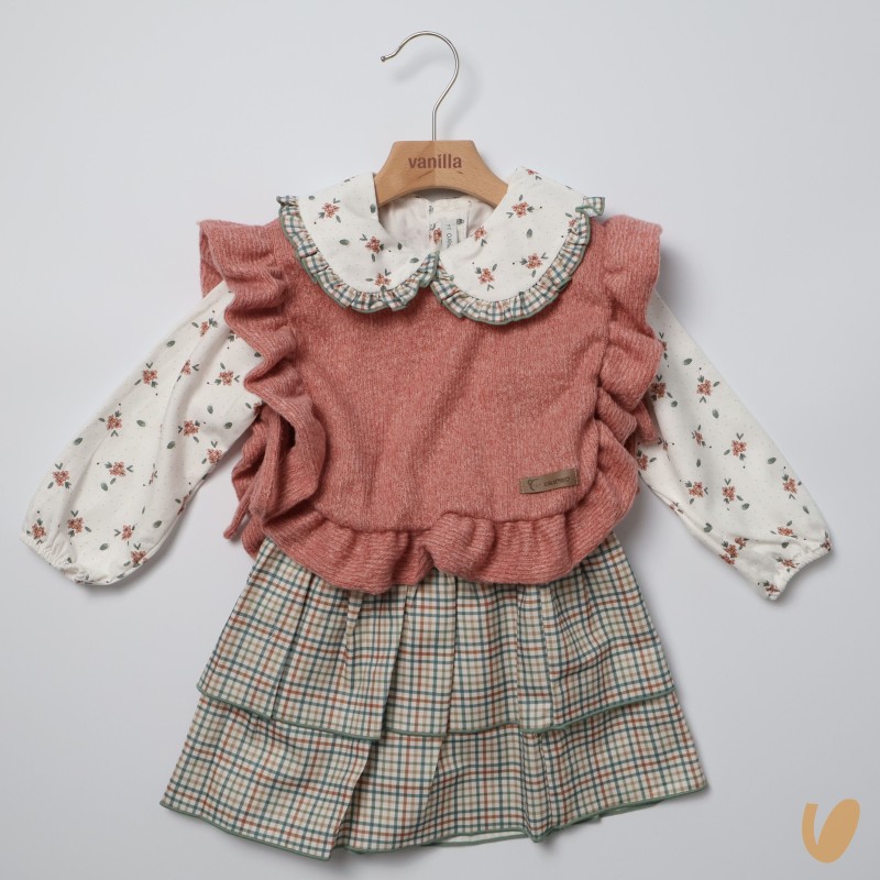 Completo fiori e quadri Bimba