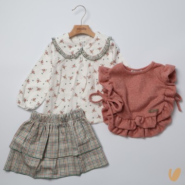 Completo fiori e quadri Bimba