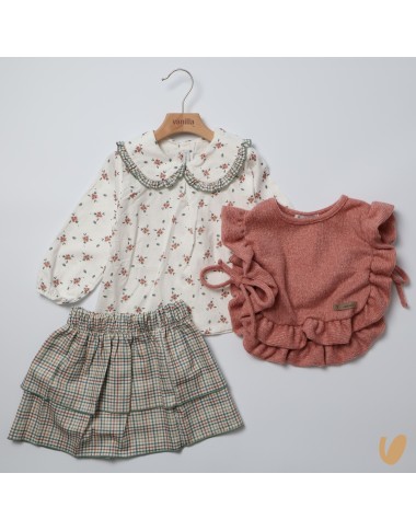 Completo fiori e quadri Bimba