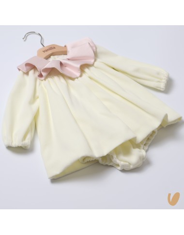 Petal neck velvet dress