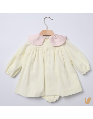 Abito in velluto collo petalo Neonata