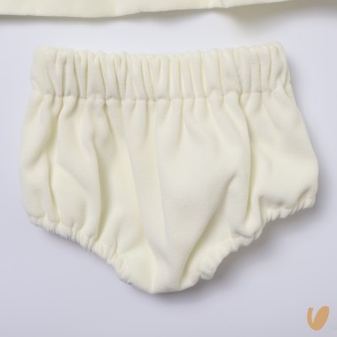 Abito in velluto collo petalo Neonata