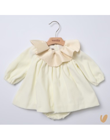 Petal neck velvet dress