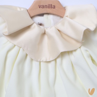 Abito in velluto collo petalo Neonata