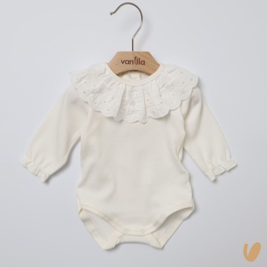 Body con colletto sangallo Body Manica Lunga
