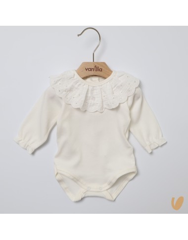 Body con colletto sangallo Body Manica Lunga