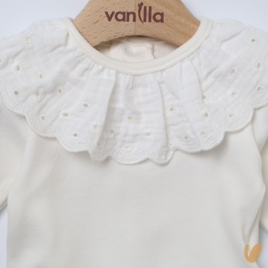 Body con colletto sangallo Body Manica Lunga