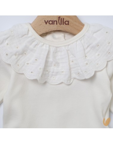 Body con colletto sangallo Body Manica Lunga