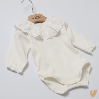 Body con colletto sangallo Body Manica Lunga