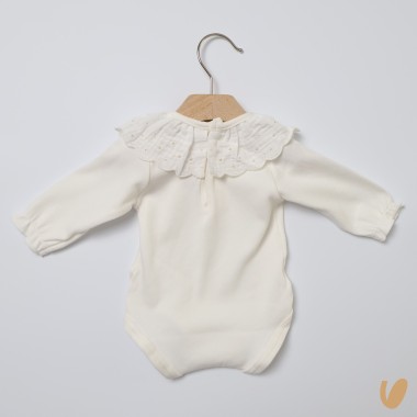 Body con colletto sangallo Body Manica Lunga