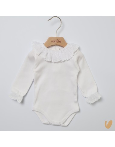 Body con colletto plumetis Body Manica Lunga