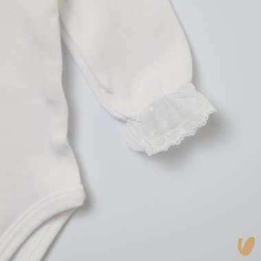 Body con colletto plumetis Body Manica Lunga