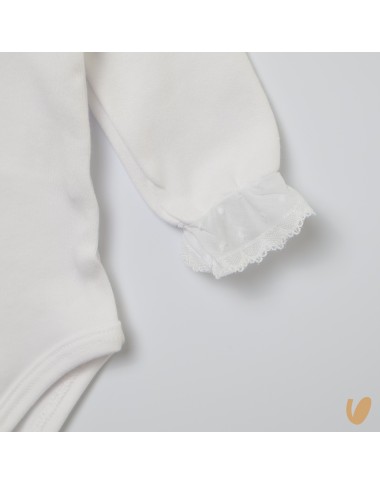 Body con colletto plumetis Body Manica Lunga