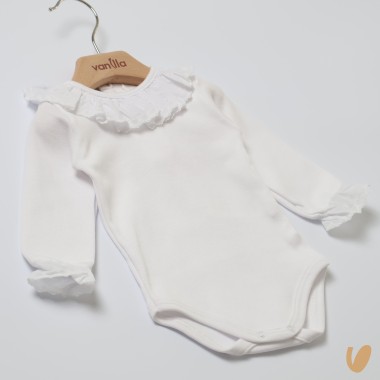 Body con colletto plumetis Body Manica Lunga