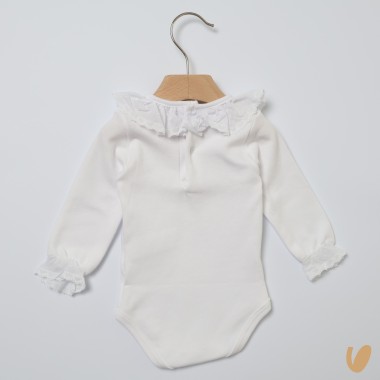 Body con colletto plumetis Body Manica Lunga