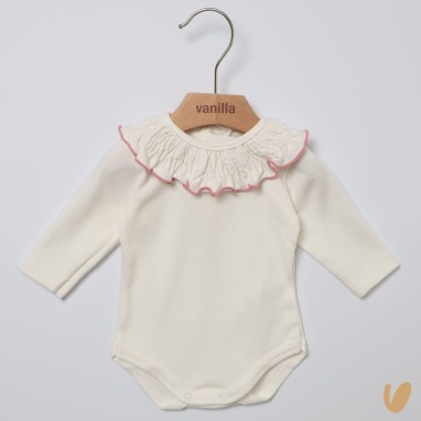 Body con colletto arricciato Body Manica Lunga