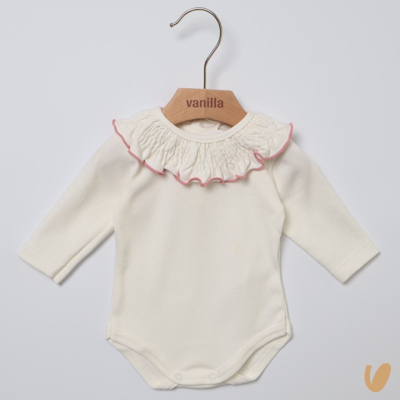 Body con colletto arricciato Body Manica Lunga