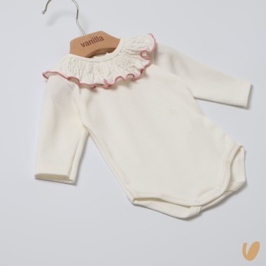 Body con colletto arricciato Body Manica Lunga