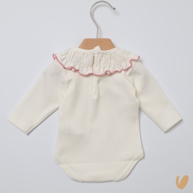 Body con colletto arricciato Body Manica Lunga