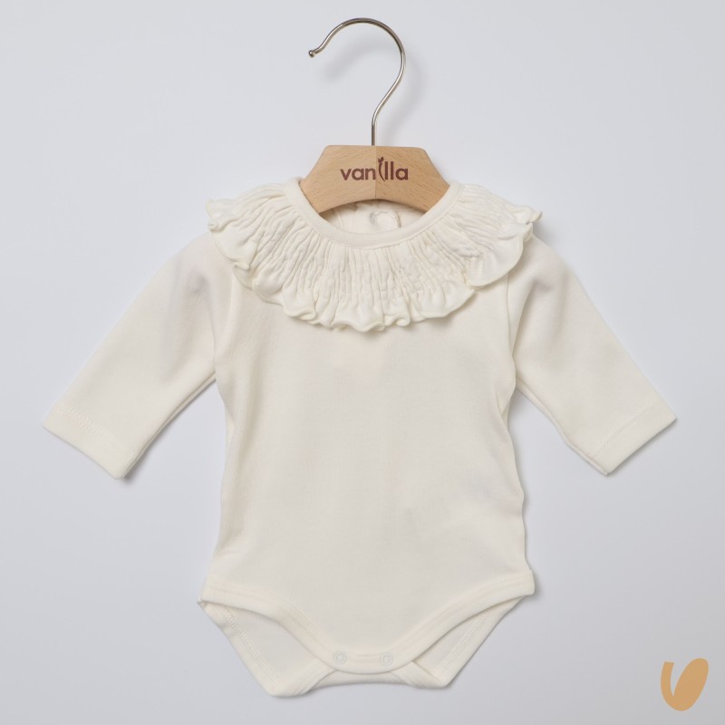 Body con colletto arricciato Body Manica Lunga