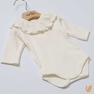 Body con colletto arricciato Body Manica Lunga