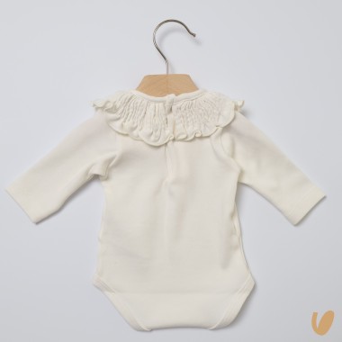 Body con colletto arricciato Body Manica Lunga