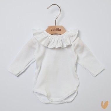 Body con colletto volant Body Manica Lunga