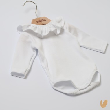 Body con colletto volant Body Manica Lunga