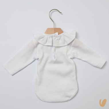 Body con colletto volant Body Manica Lunga